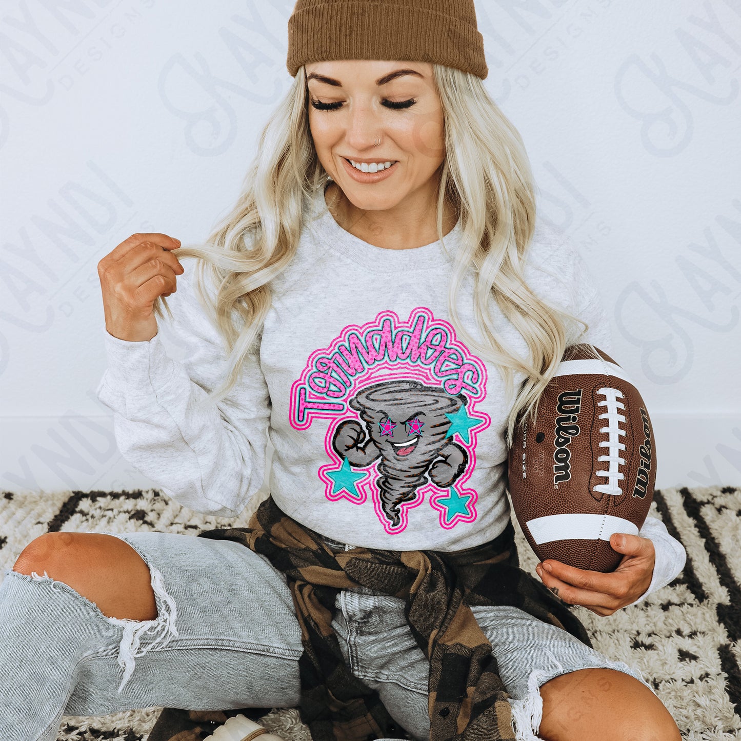 Friendly Mascot Tornado Pink Colorful PNG Digital Download Sublimation DTF Print Preppy Colorful Mascot Spirit