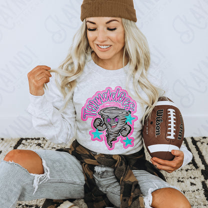 Friendly Mascot Tornado Pink Colorful PNG Digital Download Sublimation DTF Print Preppy Colorful Mascot Spirit