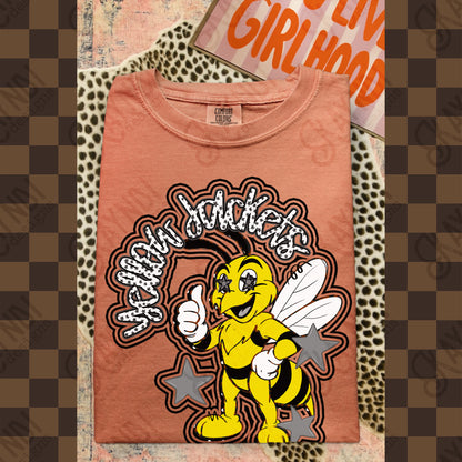Friendly Mascot Yellow Jacket Black Neutral PNG Digital Download Sublimation DTF Print Preppy Colorful Mascot Spirit