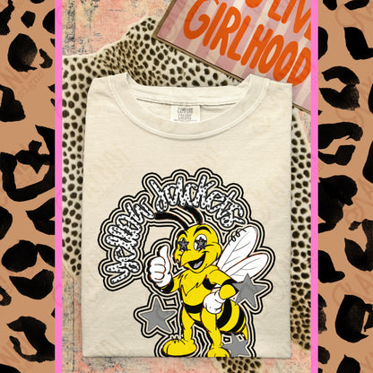 Friendly Mascot Yellow Jacket Black Neutral PNG Digital Download Sublimation DTF Print Preppy Colorful Mascot Spirit