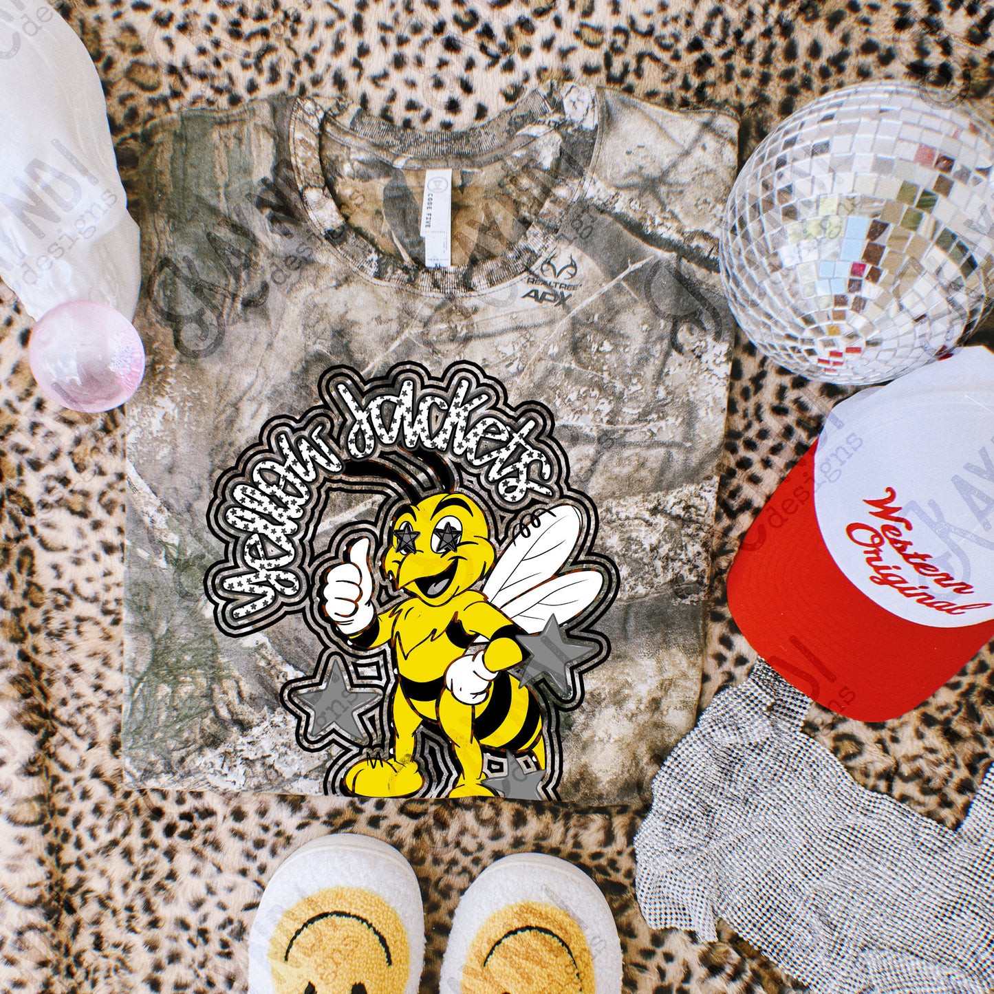 Friendly Mascot Yellow Jacket Black Neutral PNG Digital Download Sublimation DTF Print Preppy Colorful Mascot Spirit