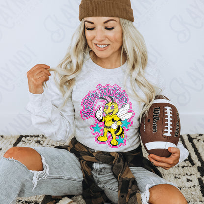 Friendly Mascot Yellow Jacket Pink Colorful PNG Digital Download Sublimation DTF Print Preppy Colorful Mascot Spirit
