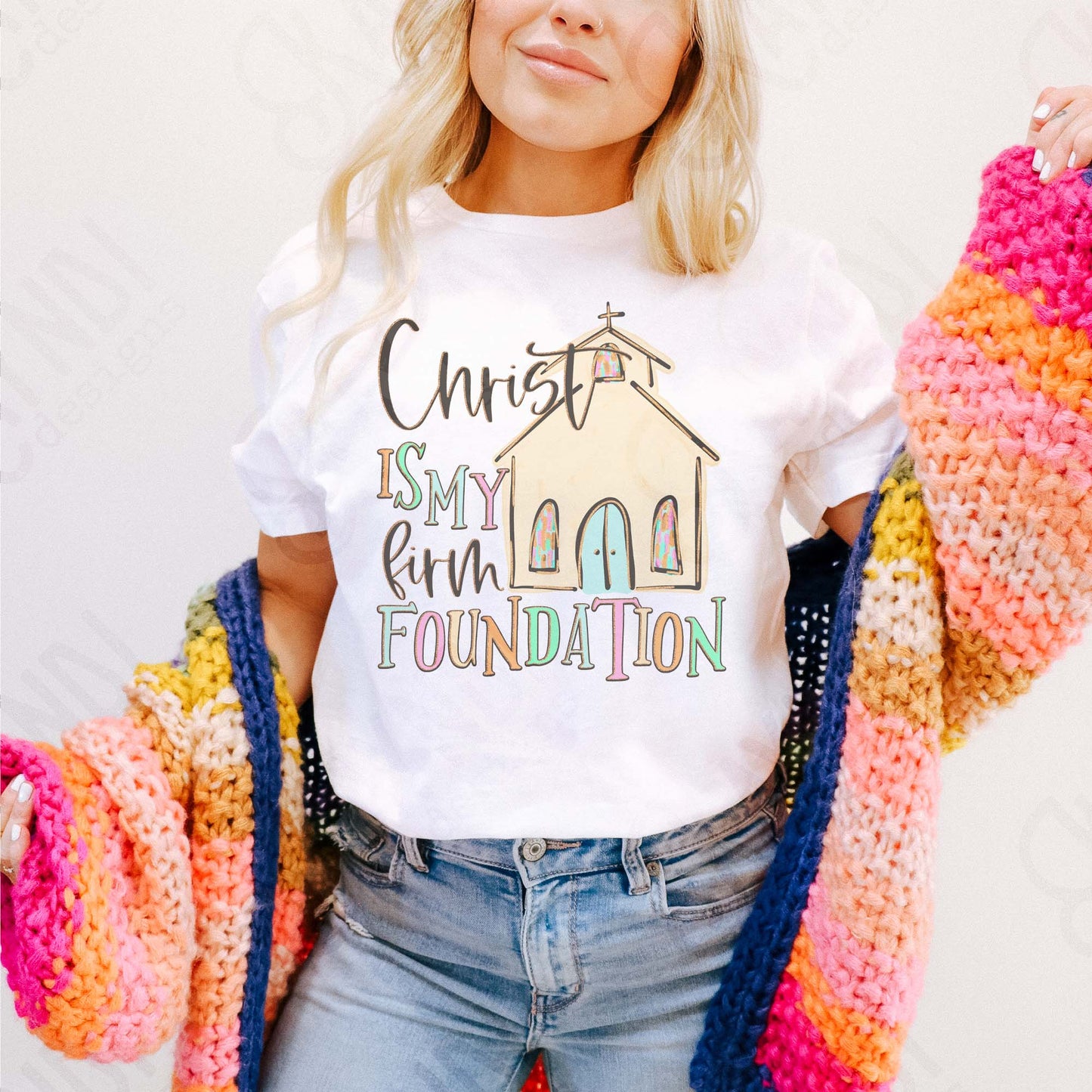 Christ is my Firm Foundation Sublimation Design PNG Digital Download Church Faith Christian