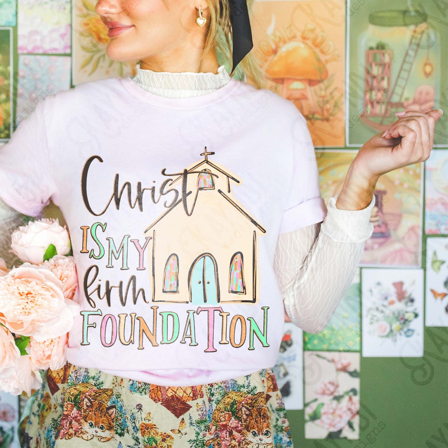 Christ is my Firm Foundation Sublimation Design PNG Digital Download Church Faith Christian