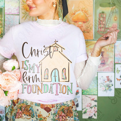 Christ is my Firm Foundation Sublimation Design PNG Digital Download Church Faith Christian