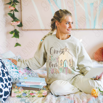 Christ is my Firm Foundation Sublimation Design PNG Digital Download Church Faith Christian