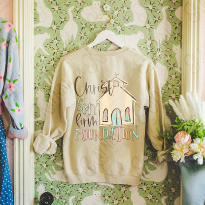 Christ is my Firm Foundation Sublimation Design PNG Digital Download Church Faith Christian