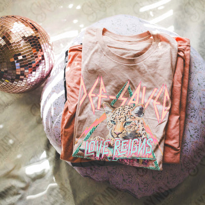 Def Saved Love Reigns Sublimation Design PNG Digital Download Cheetah Faith Rock n Roll