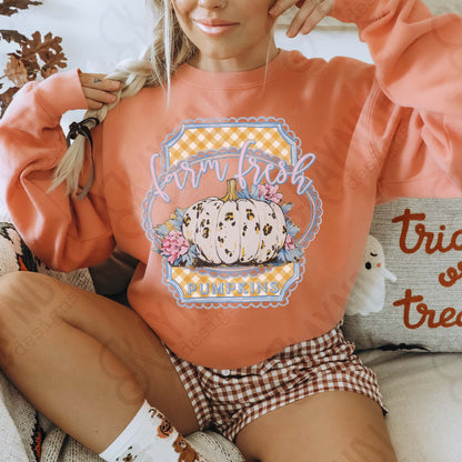 Farm Fresh Pumpkins Sublimation Design PNG Digital Download Cheetah Pumpkins Fall