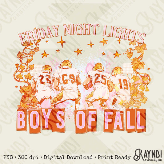 Friday Night Lights Orange Sublimation Design PNG Digital Download Printable Football Sports Vintage