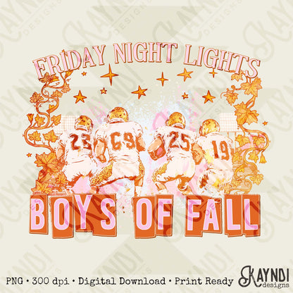 Friday Night Lights Orange Sublimation Design PNG Digital Download Printable Football Sports Vintage