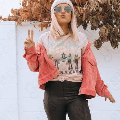 Ghouls Gone Godly Sublimation Design PNG Digital Download Faith Halloween Christian