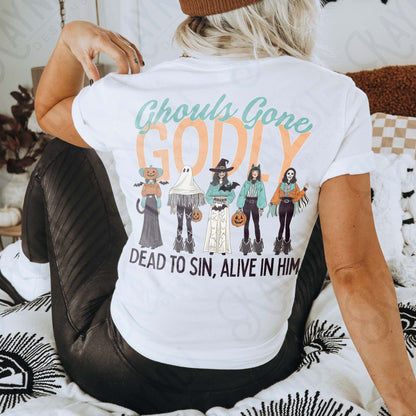 Ghouls Gone Godly Sublimation Design PNG Digital Download Faith Halloween Christian