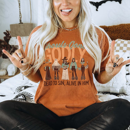 Ghouls Gone Godly Sublimation Design PNG Digital Download Faith Halloween Christian