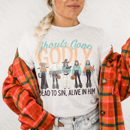 Ghouls Gone Godly Sublimation Design PNG Digital Download Faith Halloween Christian