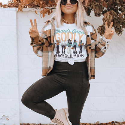 Ghouls Gone Godly Sublimation Design PNG Digital Download Faith Halloween Christian