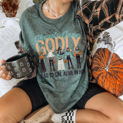 Ghouls Gone Godly Sublimation Design PNG Digital Download Faith Halloween Christian