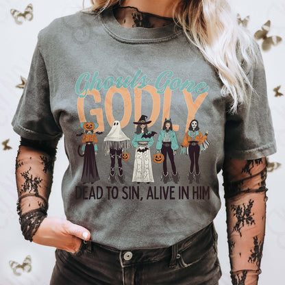 Ghouls Gone Godly Sublimation Design PNG Digital Download Faith Halloween Christian