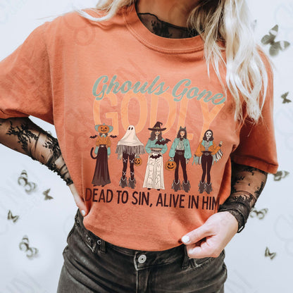 Ghouls Gone Godly Sublimation Design PNG Digital Download Faith Halloween Christian