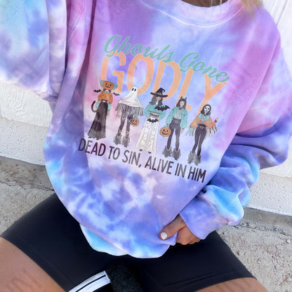 Ghouls Gone Godly Sublimation Design PNG Digital Download Faith Halloween Christian