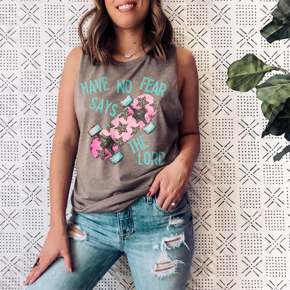 Have No Fear Says th Lord 4 Sublimation Design PNG Digital Download Printable Retro Vintage Skateboard Pink Cheetah Stars