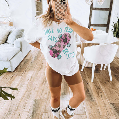 Have No Fear Says th Lord 4 Sublimation Design PNG Digital Download Printable Retro Vintage Skateboard Pink Cheetah Stars