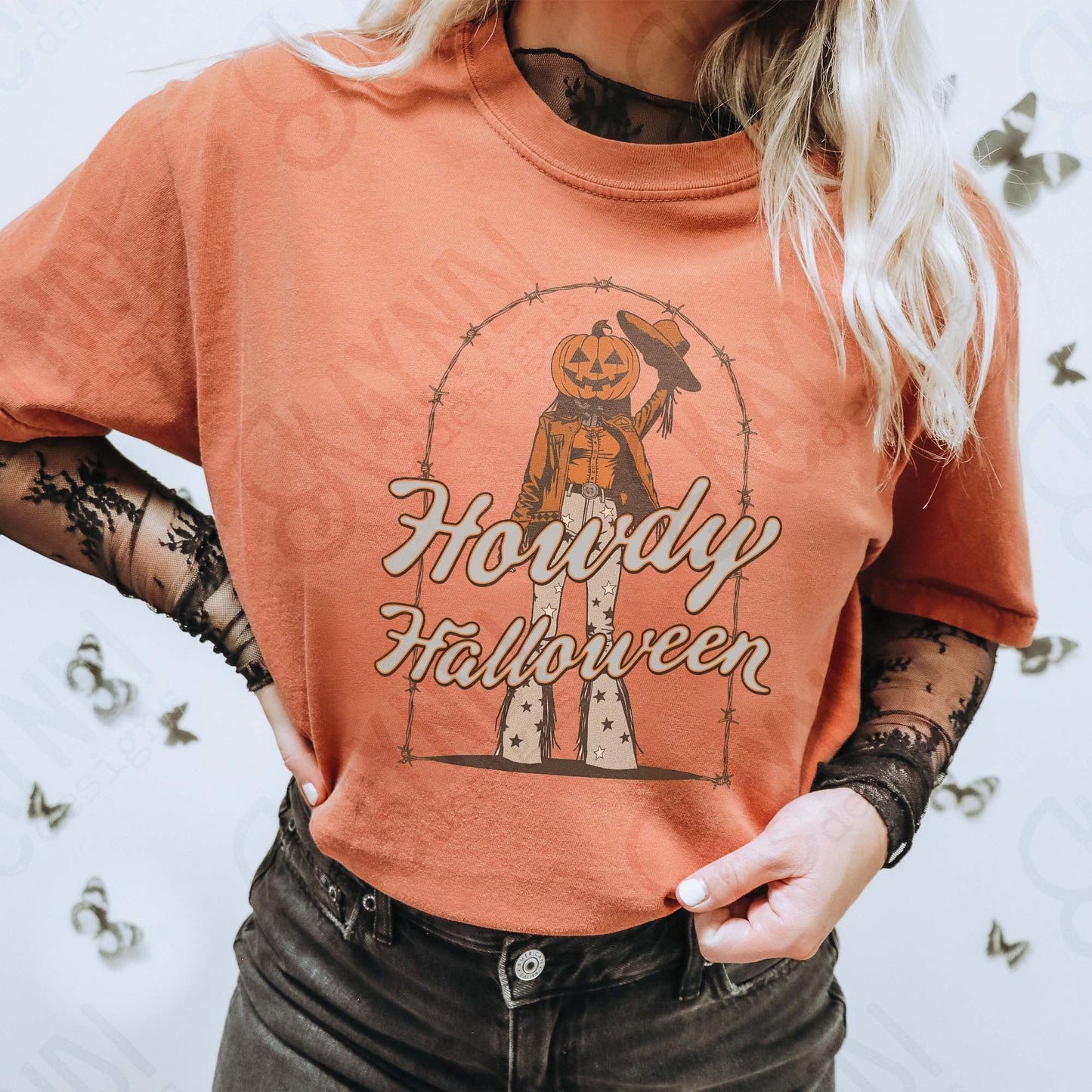 Howdy Halloween Sublimation Design PNG Digital Download Faith Western Pumpkin