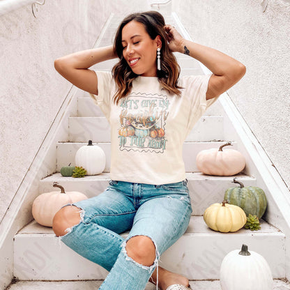 Lets Give Em Pumpkins to Talk About Sublimation Design PNG Digital Download Cheetah Pumpkin Cowboy Hat