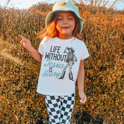 Life without Jesus is Scary Sublimation Design PNG Digital Download Faith Western Skeleton