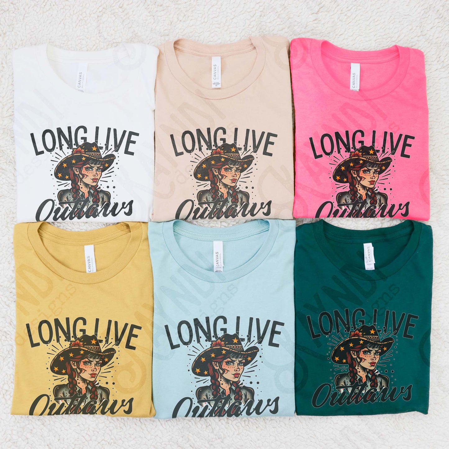 Long Live Outlaws Sublimation Design PNG Digital Download Western Cowgirl Black
