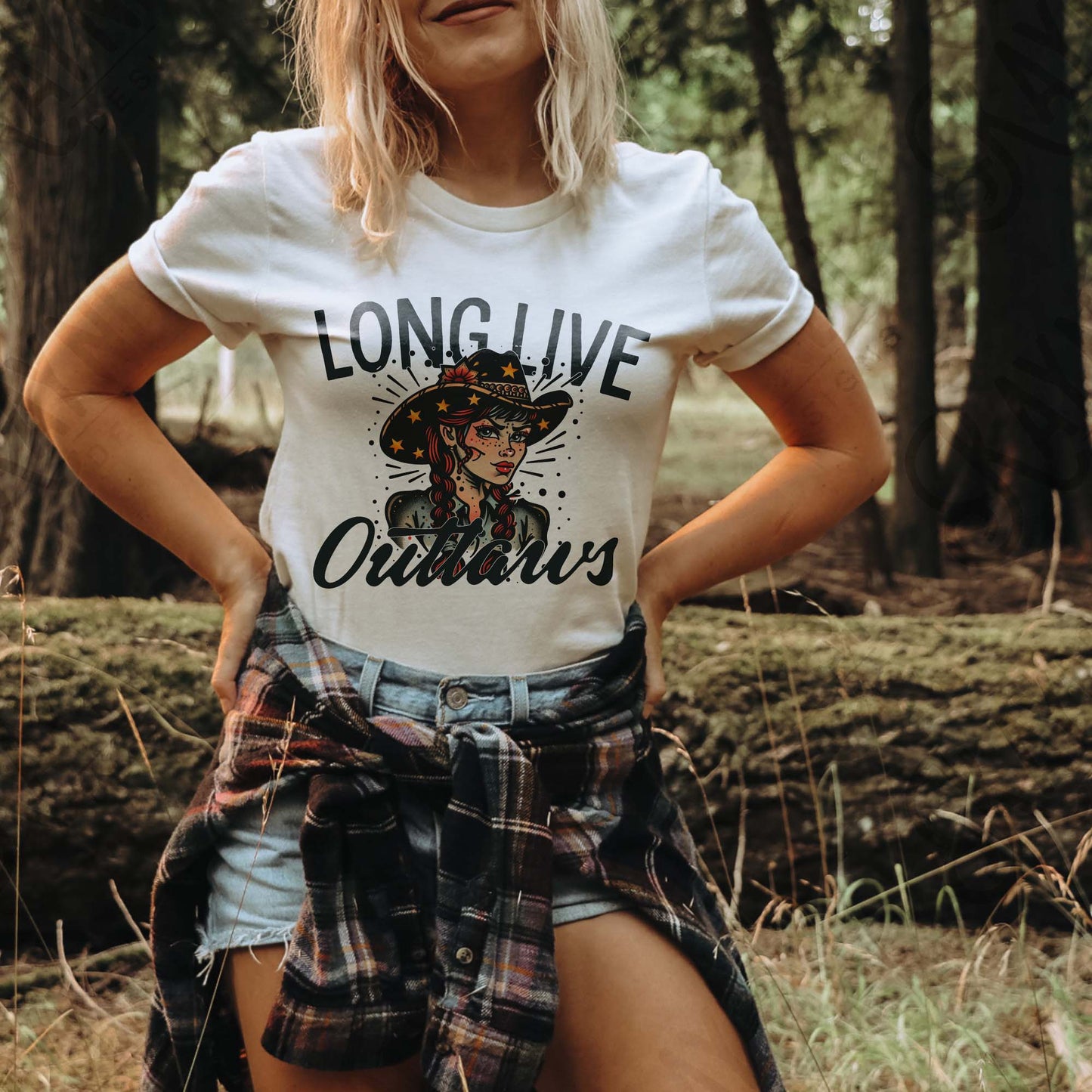 Long Live Outlaws Sublimation Design PNG Digital Download Western Cowgirl Black