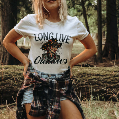 Long Live Outlaws Sublimation Design PNG Digital Download Western Cowgirl Black