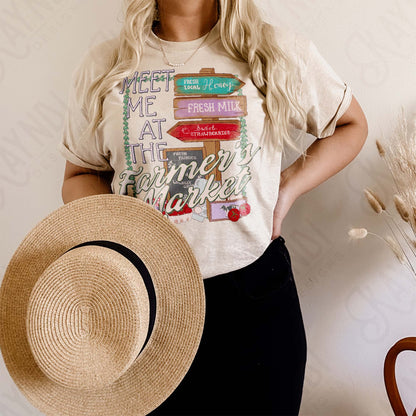 Meet Me at the Farmers Market Sublimation Design PNG Digital Download Country Vintage Strawberries