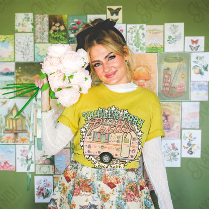 Trailer Park Pretty Sublimation Design PNG Digital Download Printable Vintage Cheetah Pink Camper