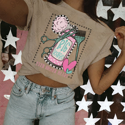 Big Tease Even Bigger Heart PNG Digital Download Sublimation DTF Print Hairspray Dye Cosmetologist