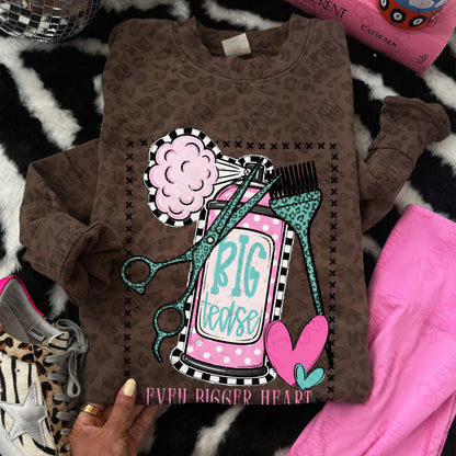 Big Tease Even Bigger Heart PNG Digital Download Sublimation DTF Print Hairspray Dye Cosmetologist