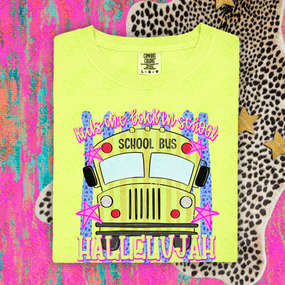 Kids are Back in School Hallelujah Blue PNG Digital Download Sublimation DTF Print Southern Preppy Bus