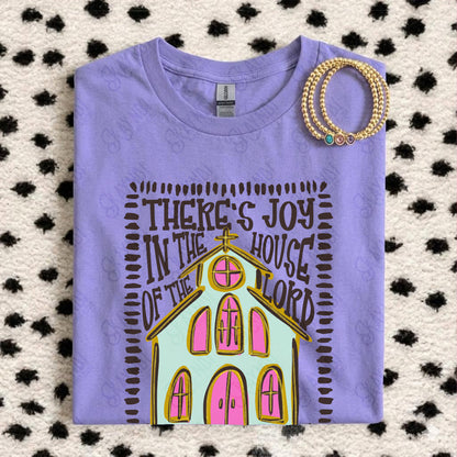 There's Joy in the House of the Lord PNG Digital Download Sublimation DTF Print Pastel Gold Joy Faith