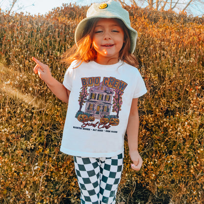 Boo Crew Pink Sublimation Design PNG Digital Download Printable Halloween Haunted House Bat Pumpkins