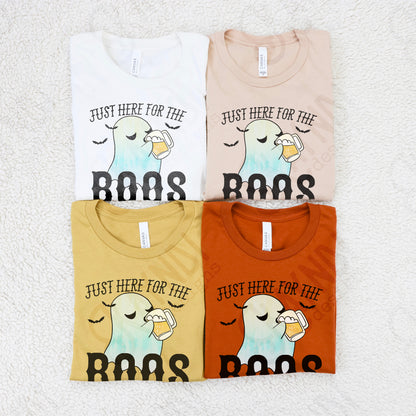Just Here for the Boos Sublimation Design PNG Digital Download Printable Halloween Ghost Bats Boos