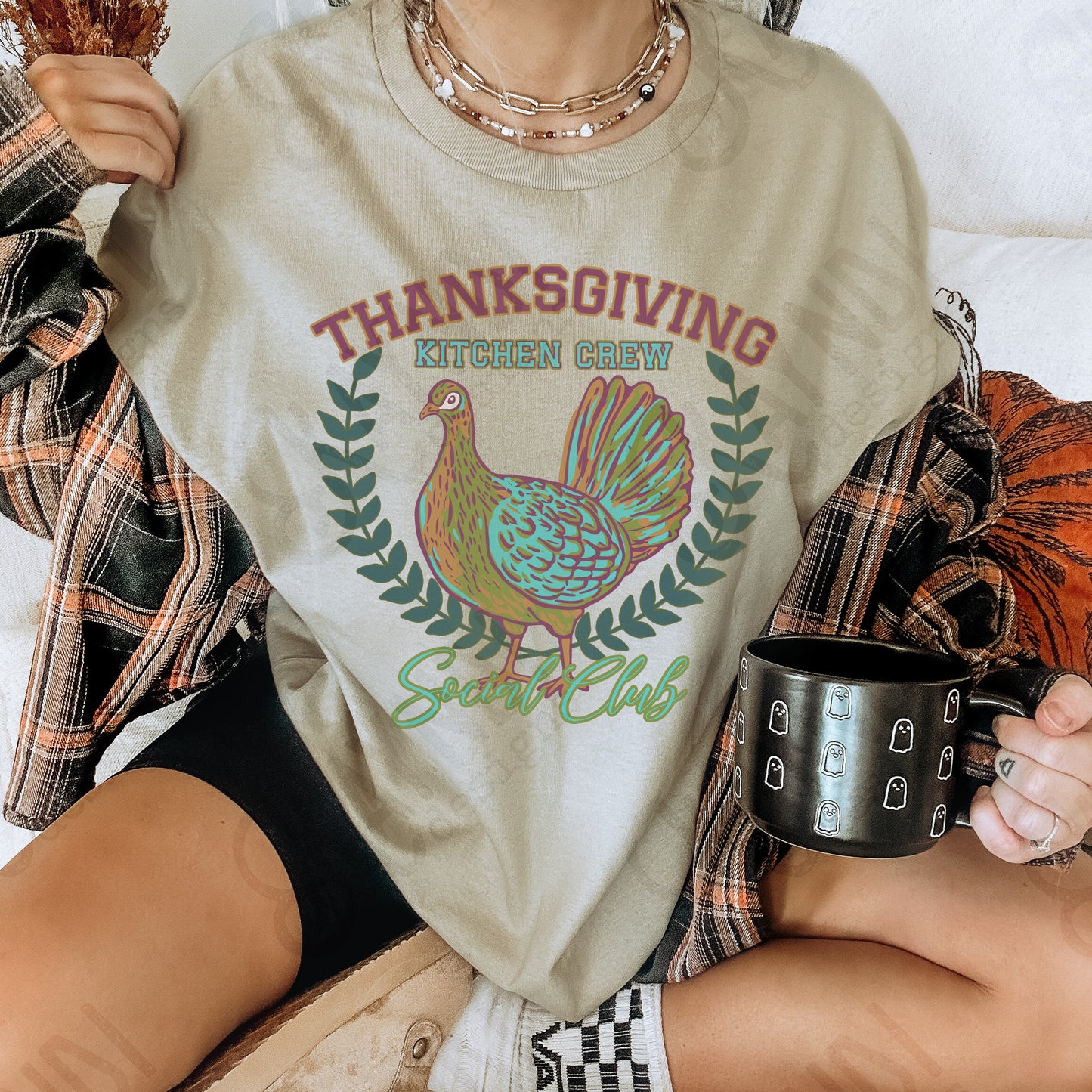 Thanksgiving Kitchen Crew Dark Sublimation Design PNG Digital Download Printable Thanksgiving Turkey