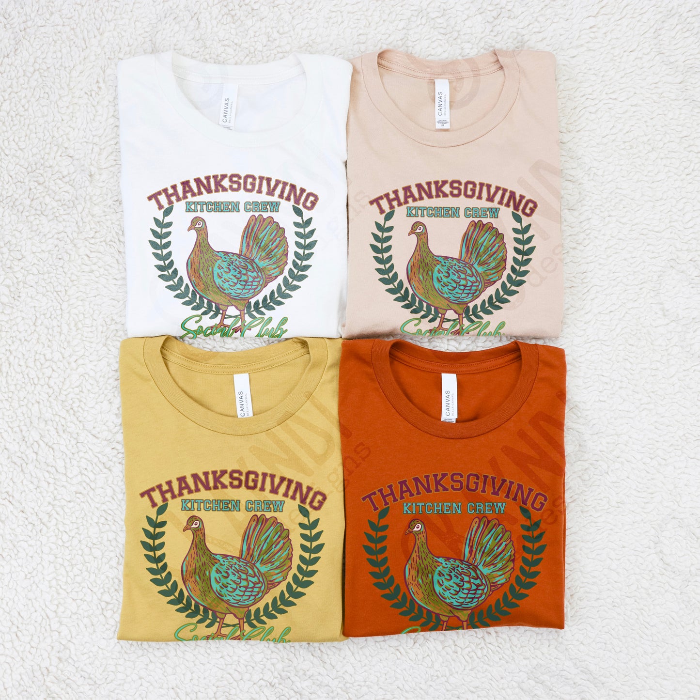 Thanksgiving Kitchen Crew Dark Sublimation Design PNG Digital Download Printable Thanksgiving Turkey