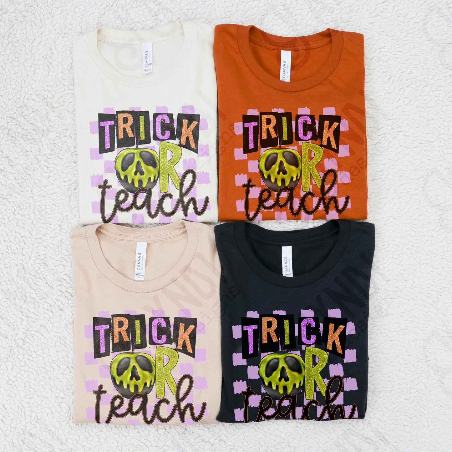 Trick or Teach Sublimation Design PNG Digital Download Printable Flowers Halloween