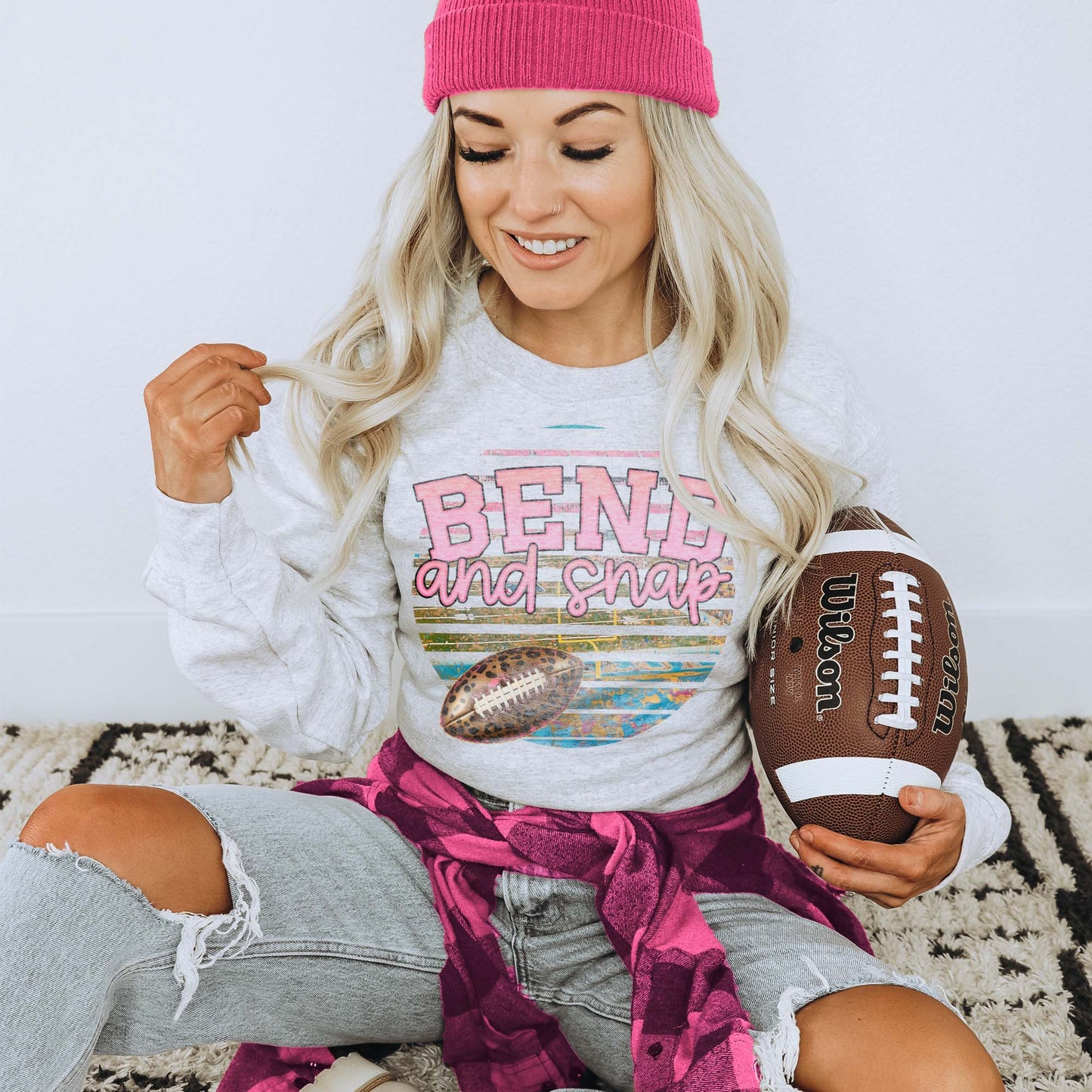 Bend and Snap Sublimation Design PNG Digital Download Football Cheetah Pink