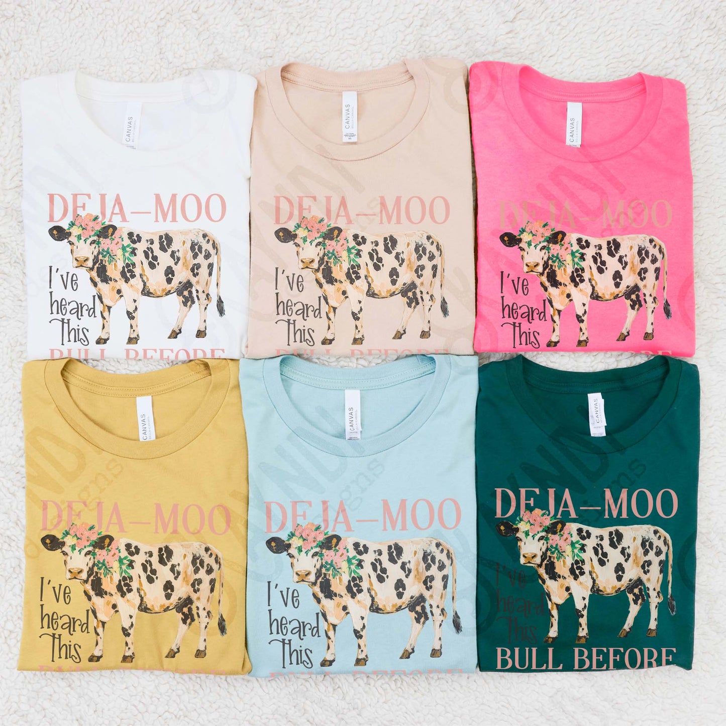 Deja Moo Sublimation Design PNG Digital Download Cow Cheetah Flowers