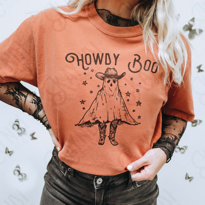 Howdy Boo Sublimation Design PNG Digital Download Cowboy Ghost Western
