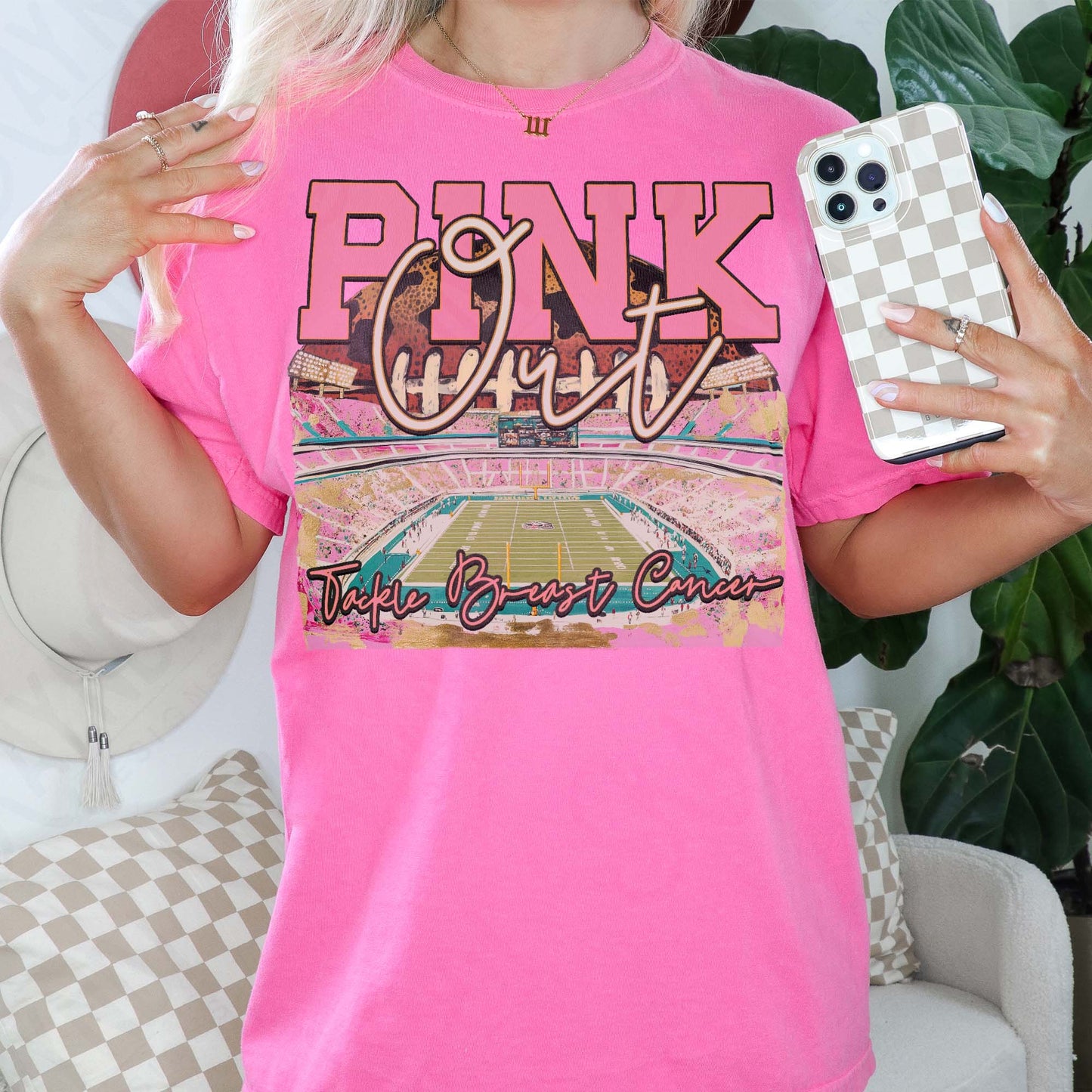 Pink Out Sublimation Design PNG Digital Download Football Pink Breast Cancer