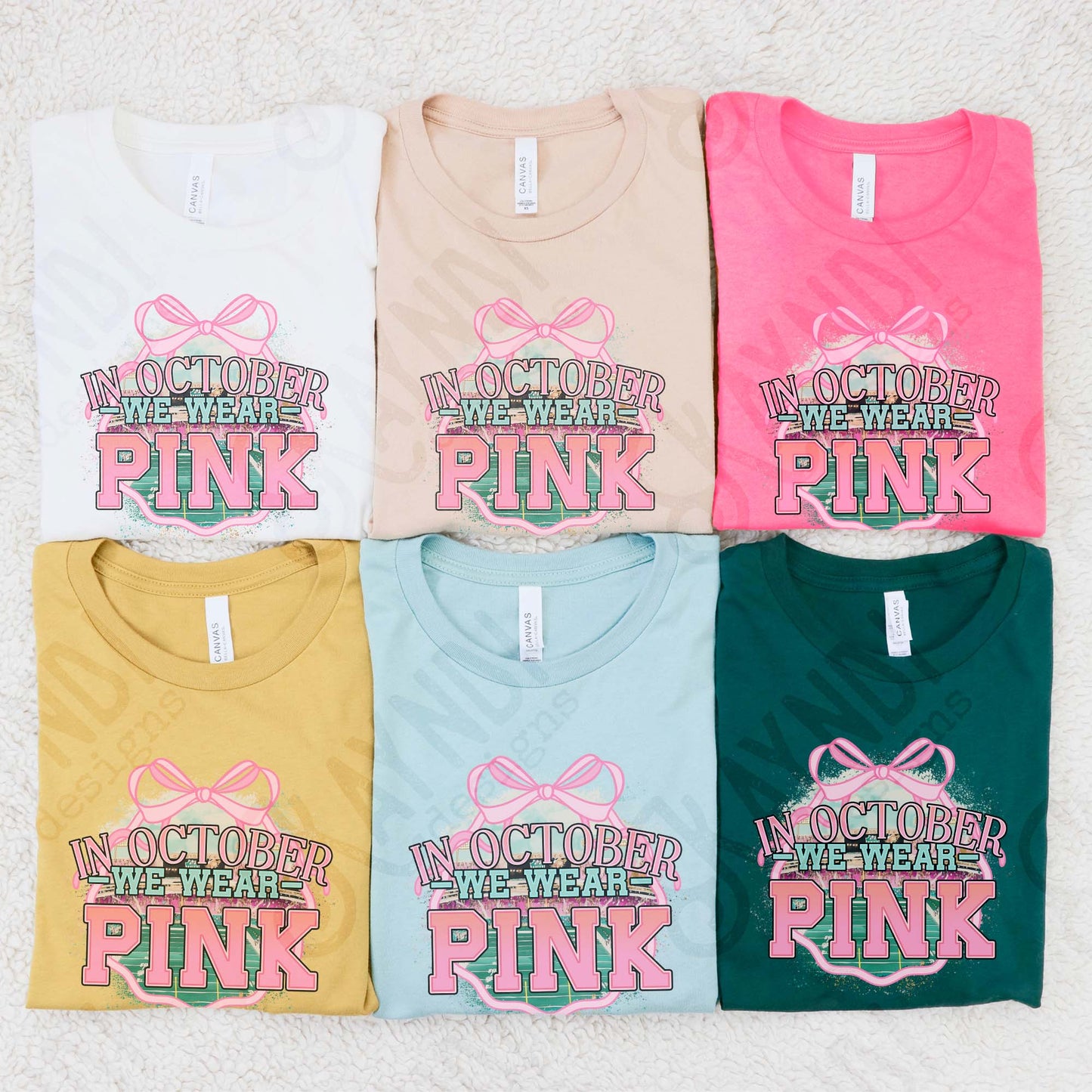 We Wear Pink Sublimation Design PNG Digital Download Football Pink Bow