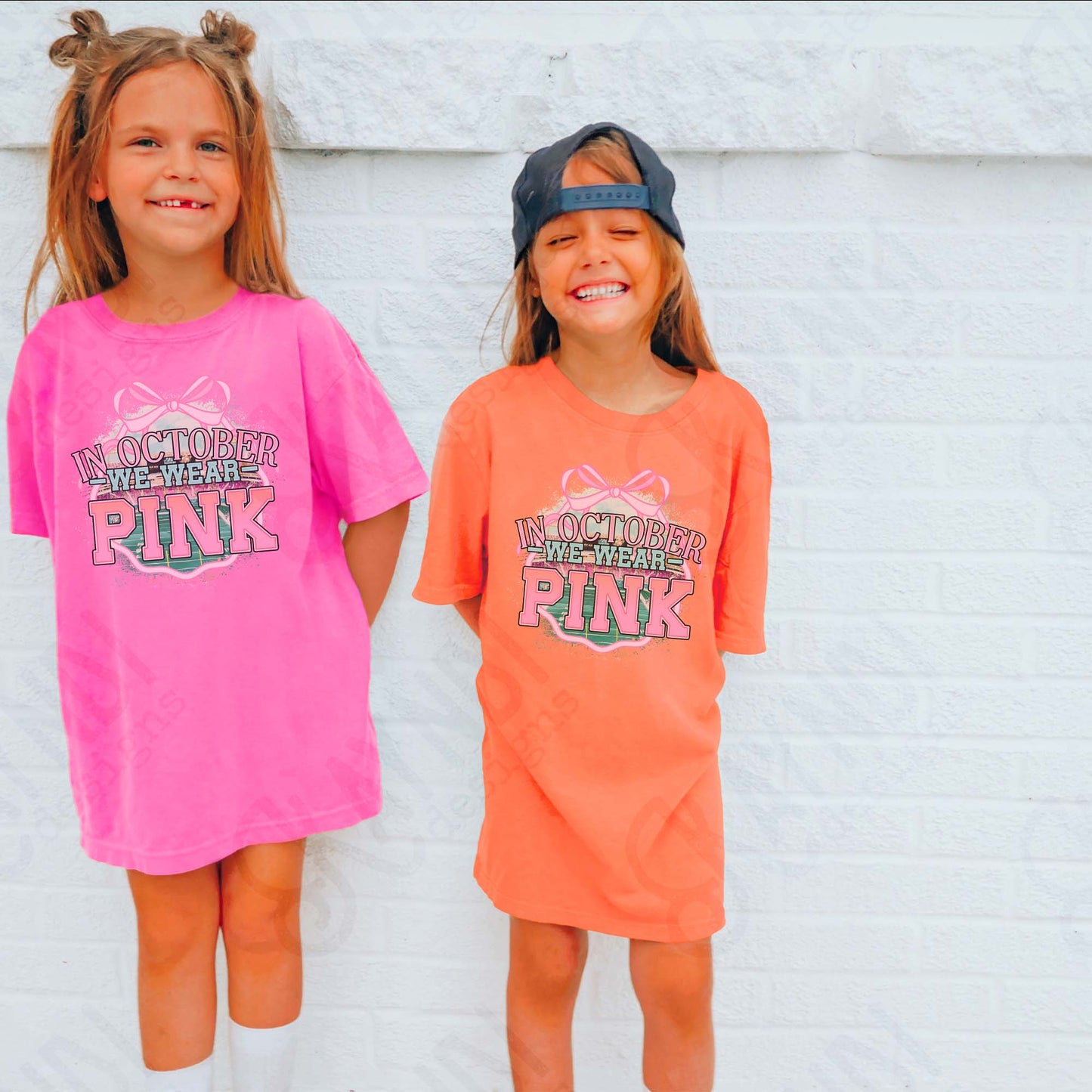We Wear Pink Sublimation Design PNG Digital Download Football Pink Bow
