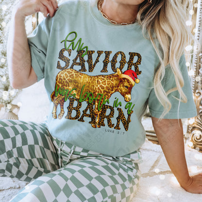 Born in a Barn Dark Sublimation Design PNG Digital Download Printable Christmas Farm Wild Western